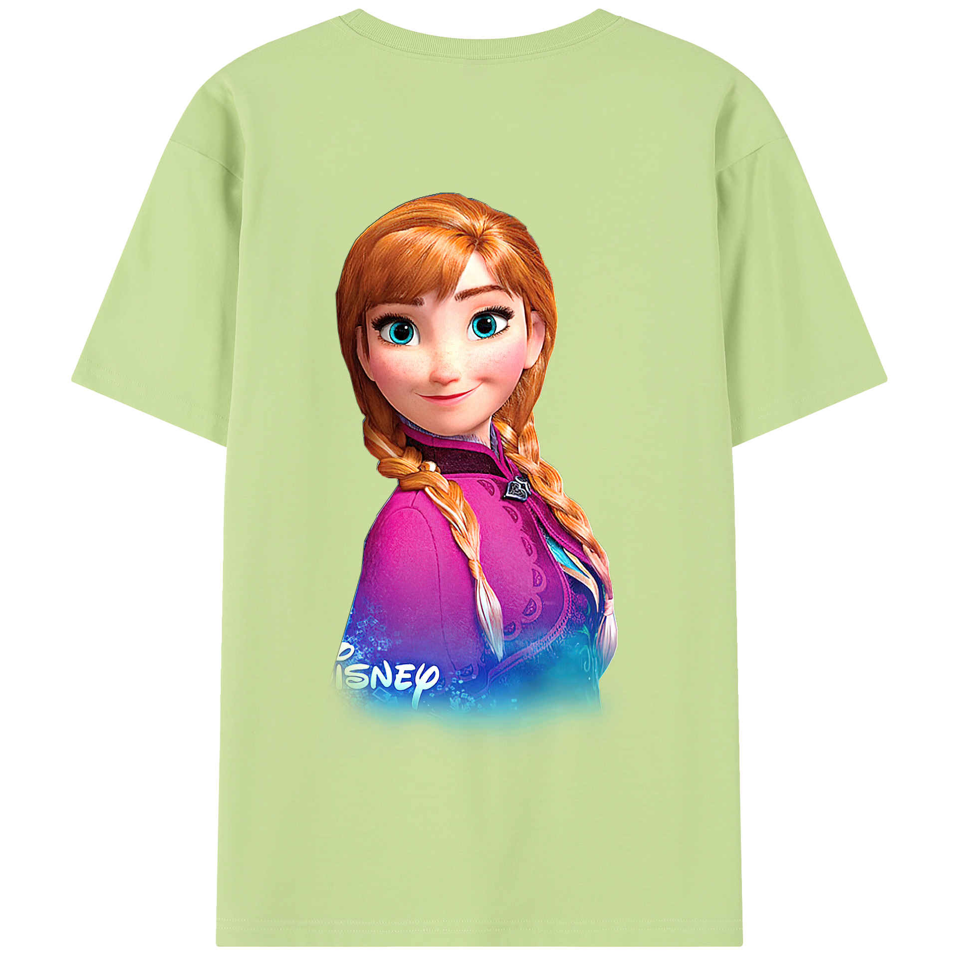 （画像用） アナと雪の女王 アンナ エルサ Frozen Anna Elsa 綿100％半袖Tシャツ（背面プリント）